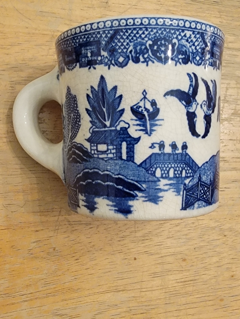 Vintage Blue Willow Pattern Mug